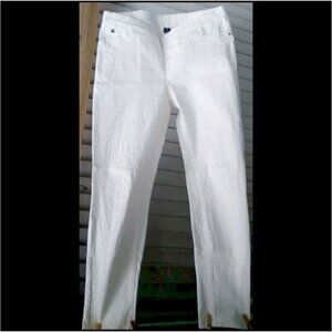 Size 14 - Vintage Jordache White High Waisted Pull Up Stretch Jeans